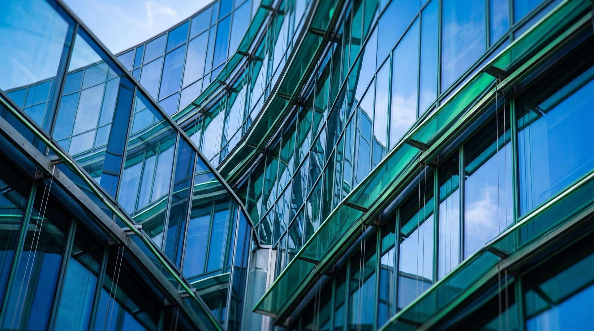 Glass office building, illustrative image
